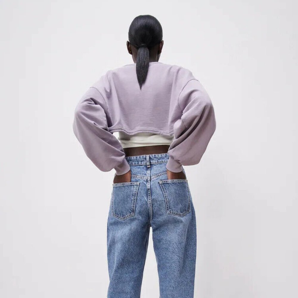ZARA Lilac Cropped Sweater / Jacket / Bolero  L - Picture 9 of 10